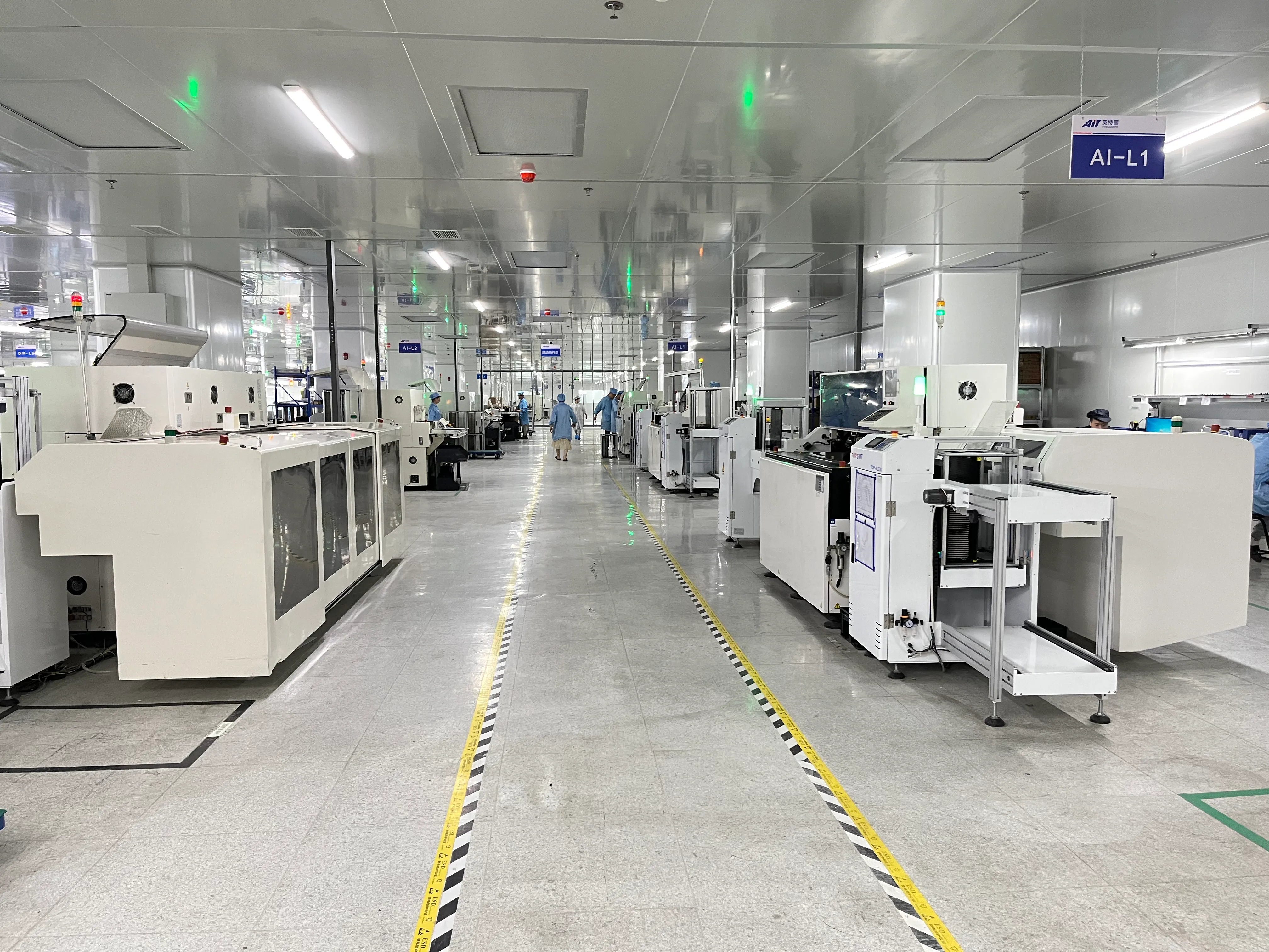 Automated production equipment inside the manufacturing workshop